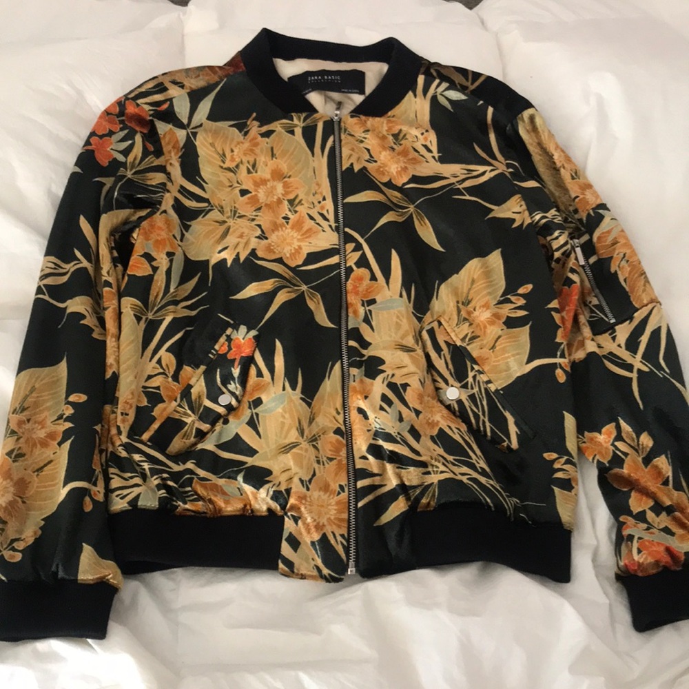Zara Velvet Bomber Jacket